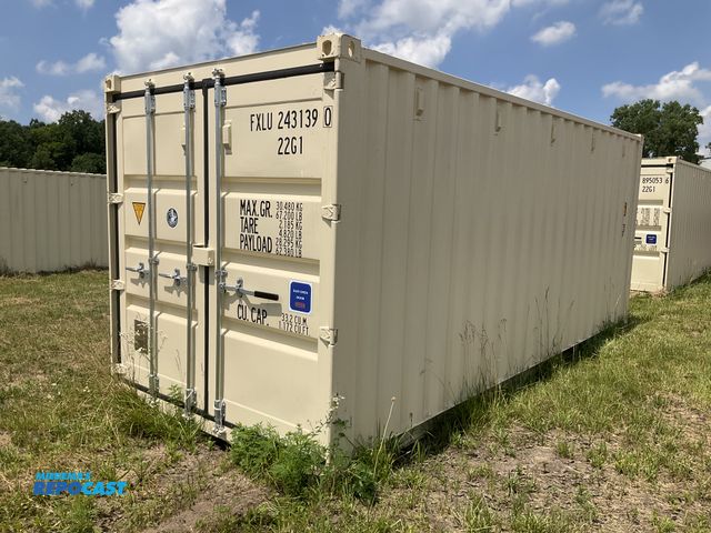 Lot 2-20944 - 2025 20’ Shipping / Storage Container, 8’ wide x 8’ 6” tall, swing doors on one end, wood deck, ring...