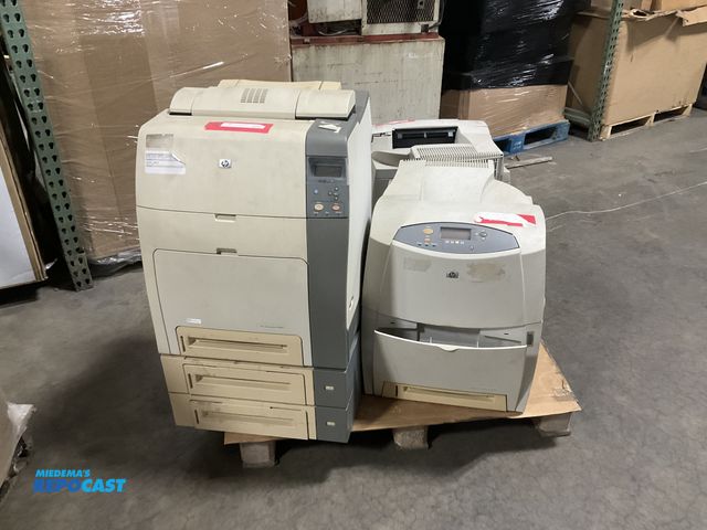 Lot 2-27735 - Skid lot of (4) HP color laser jet 4650n printers and 4700dTn copier