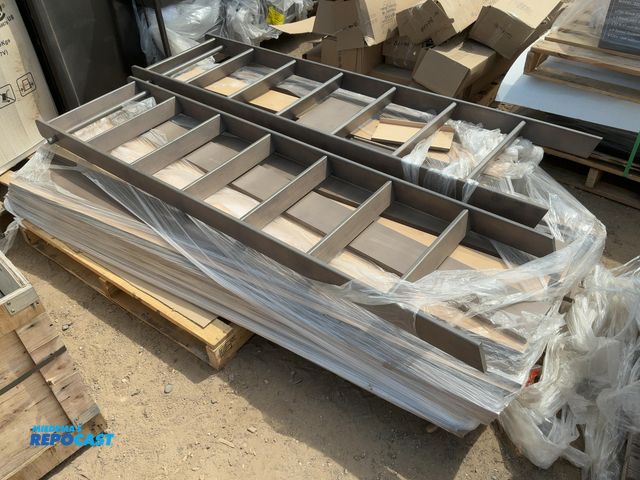 Lot 2-76986 - Skid of Wooden Ladders, Trim, and Shelves