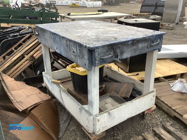 Lot 2-93425 - Lot of (1) rolling work table, measuring 40” x 51” x 35”.