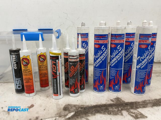 Lot 2-19388 - Lot of Misc Triple S Intumescent Firestop Sealant, LCI Firestop Sealant, Gutter Sealant-(15 tubes to...