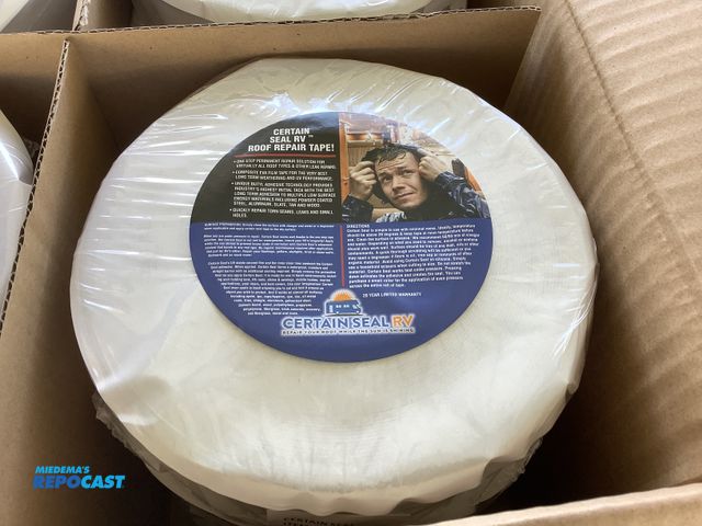 Lot 2-34834 - Skid lot of Certain Seal CSW21mm50 RV of repair tape. White, 2” thick by 1mm thickness