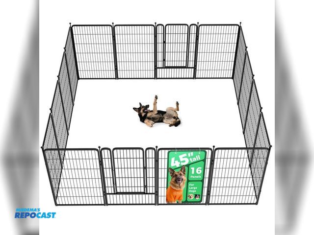 Lot 2-69636 - FXW rollick black dog playpen 45” 16 panels