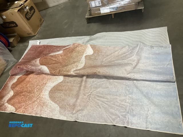 Lot 2-96640 - Pink to blue swirl rug 120” x 94” new