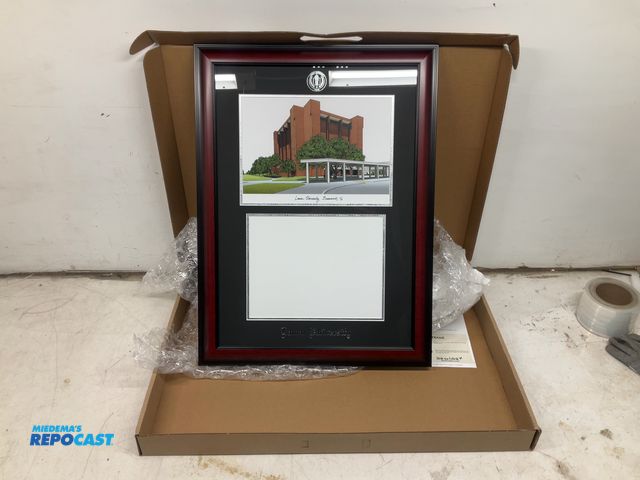 Lot 2-15036 - Lamar university diploma frame, new, 19” x 26”