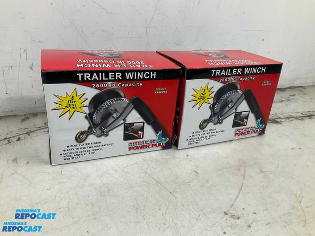 Lot 2-92481 - Lot of (2) American Power Pull AG596 2600lb Strap Winch