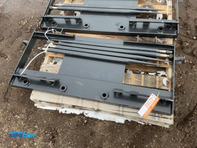 Lot 2-42385 - New JCT Bale Spear Skid Steer Attachment, Universal Quick Attach, Has Four Spears that Stick Out App...