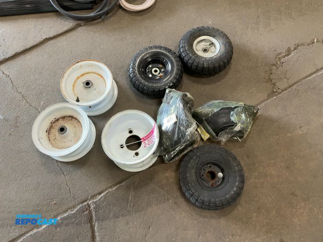 Lot 2-20275 - Lot of (6) 7.50/6.50-8 Tubes for Tires, (1) 8” 4-lug Wheel (dents in outer edge), (2) 8” Steel Wheel...
