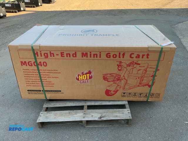 Lot 2-44605 - New SDLANCH MGC40 3-Wheel Mini Electric Golf Cart / Scooter, 60 Volt, 600 Watt Motor, Three Speed, 2...