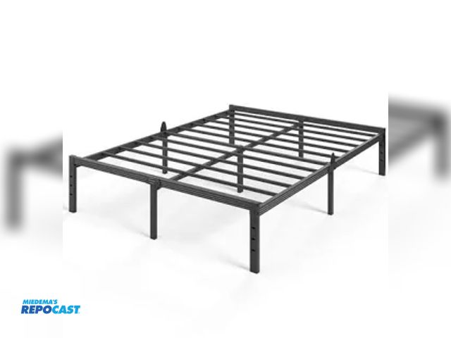 Lot 2-28547 - Black metal platform bed