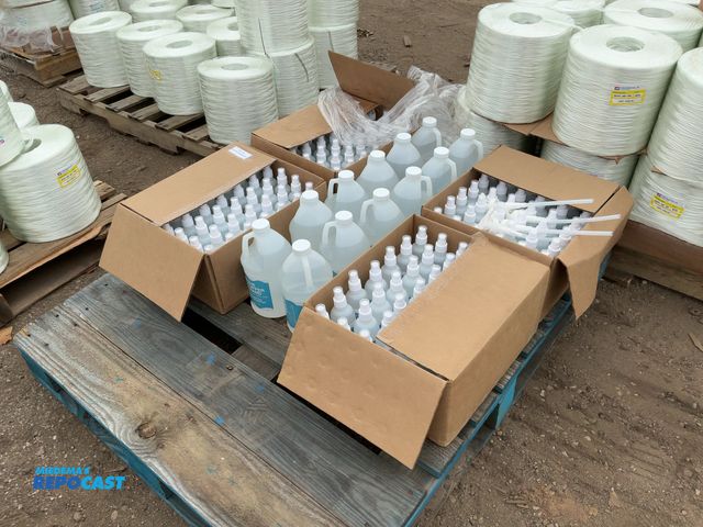 Lot 2-69464 - Skid lot of various size bottles of upper hand liquid hand sanitizer