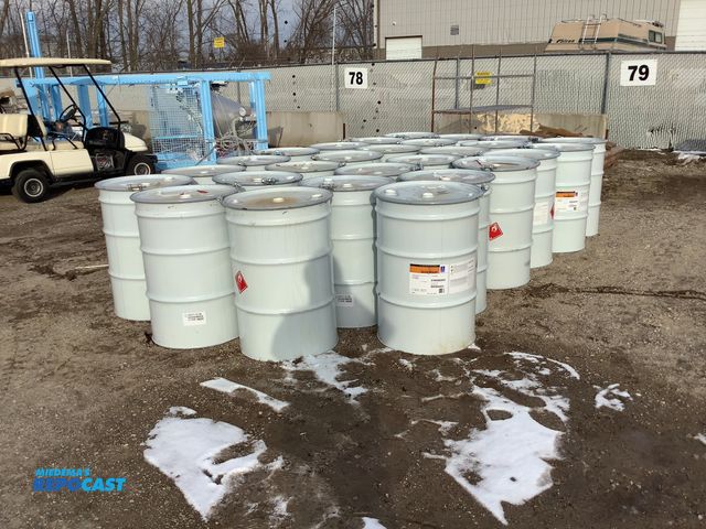 Lot 2-19319 - 27 Metal Lot of (27) white metal 55 gallon barrels