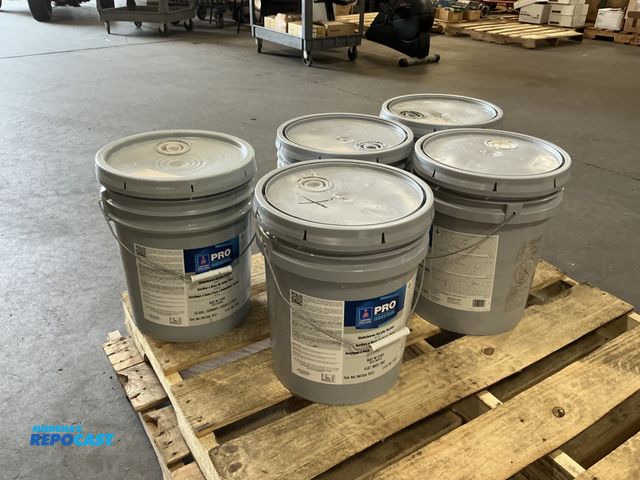 Lot 2-27778 - Skid lot of (5) 5-gallon buckets of sherwin williams waterborne acrylic dry fall paint