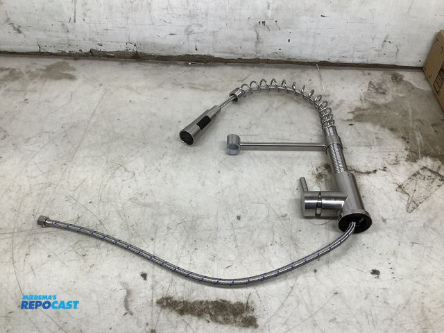 Lot 2-19686 - brushed nickel farmhouse kitchen faucet