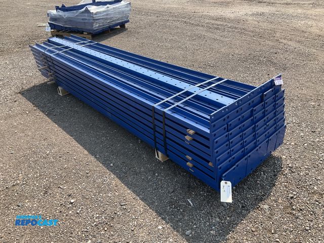 Lot 2-30595 - (49) Unarco 10’ tall Structural Upright posts, 1.5” x 4” c channel with holes drilled every 4” on ce...