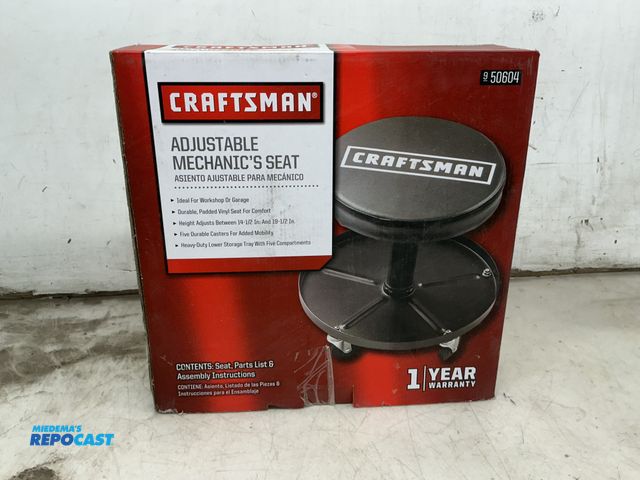 Lot 2-35480 - new craftsman adjustable mechanics seat