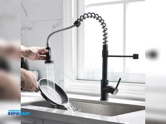 Lot 2-19685 - black farmhouse kitchen faucet