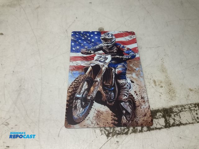 Lot 2-93728 - Rectangular metal Dirt bike sign approx. 8”x12”