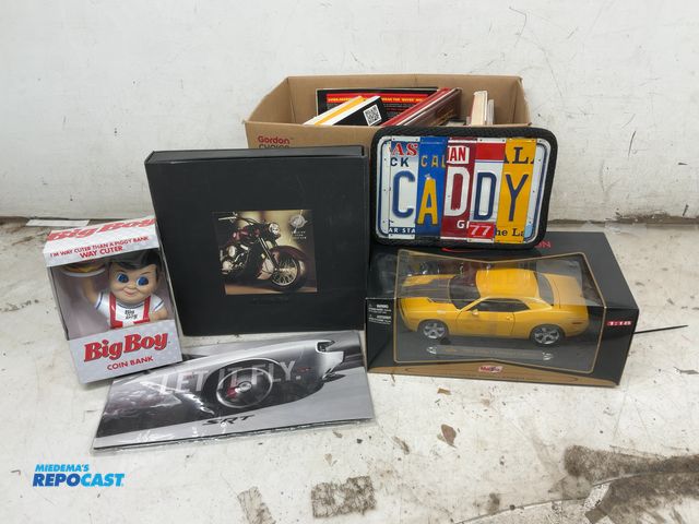 Lot 2-77923 - Automotive Books, Rare Tin Toys, Dodge Challenger Diecast, Automotive Collectible Cards and more!