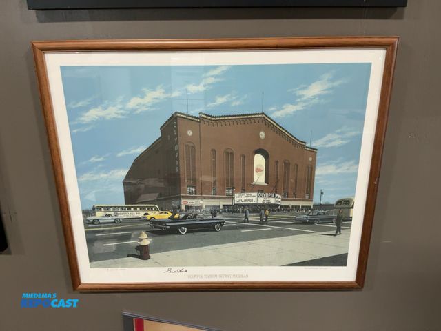Lot 2-53311 - Framed Olympia Stadium Lithograph with Gordie Howe Autograph, 31” x 25.5”, numbered 925/1500