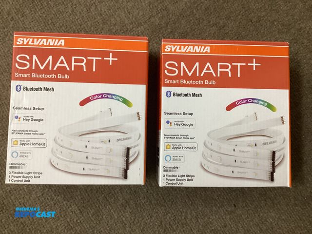Lot 2-92280 - Two new Sylvania SMART+ Smart Bluetooth Bulb light strips. Includes 3 LED flexible 2 foot color chan...