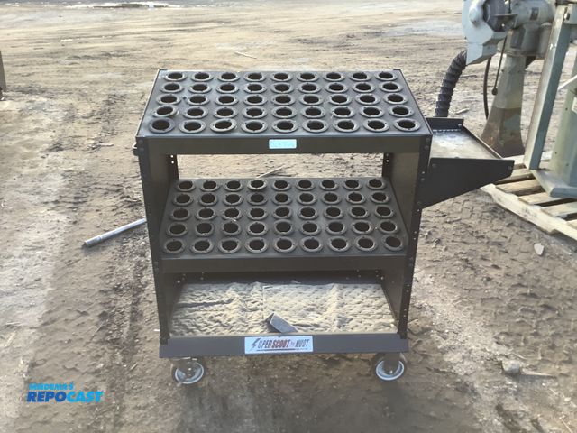 Lot 2-93327 - 1 3’6”x17.5”x3’2” Metal Uperscoot by Huot black tool cart on wheels, three levels