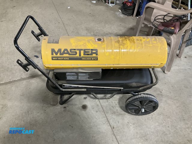 Lot 2-33333 - 1 Master MH- 140T-KFA Master Kerosene/Diesel Forced-Air Heater, 3,500 sq. ft., 140,000 BTU 10 Gal ta...