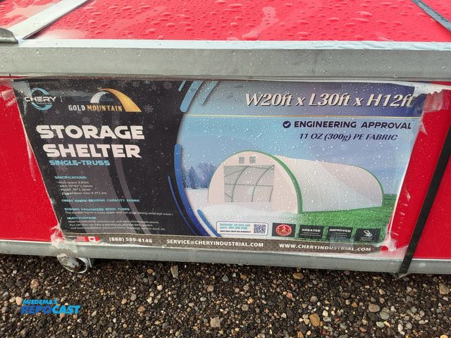 Lot 2-21059 - New Chery Industrial Gold Mountain 20’ Wide x 30’ Long x 12’ High Storage Shelter Building, galvaniz...