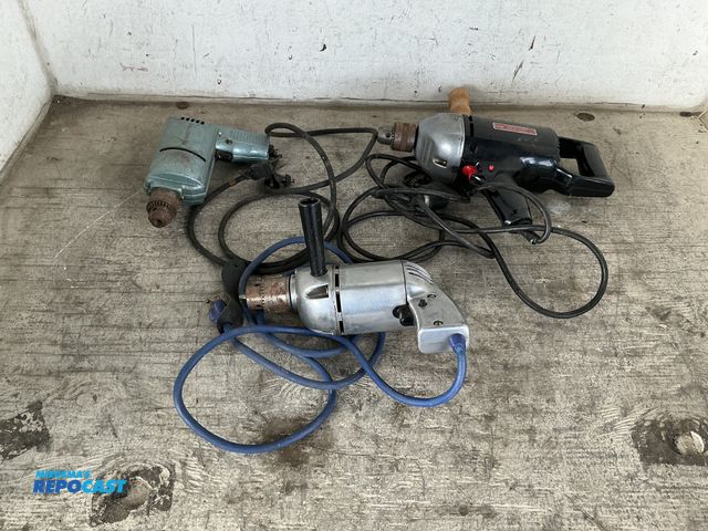 Lot 2-76321 - Lot of (3) Various Electric Drills, (1) Gamble Skogmo Artisan 1/2” Drill, (1) SpeedWay Model 3 Drill...