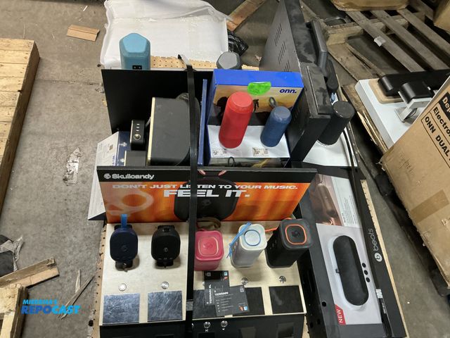Lot 2-23948 - Skid of Speakers including onn. , Skullcandy, Beats, Soundcore, etc