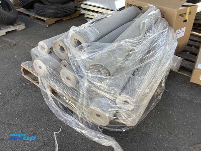 Lot 2-17432 - Skid Lot of 4’ Long Rolls of Weatherproof Outdoor Flooring. Used for Patios and boats