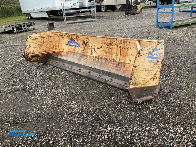 Lot 2-41643 - Avalanche 10’ slip-on bucket snow pusher box blade plow, bolted on metal shoes, rubber cutting edge,...