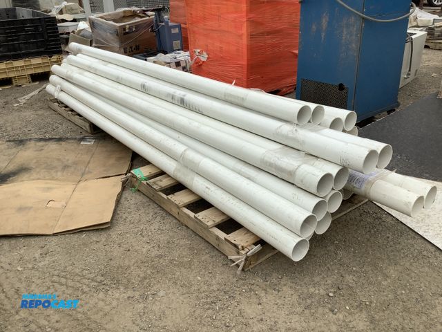 Repocast.com - Lot 2-62248 - Skid lot of large PVC pipe tubing approx ...
