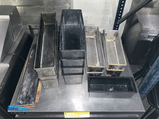 Lot 2-55054 - Lot of (13) assorted commercial loaf pans. Includes (1) 10” x 3” x 3”, (4) 10.5” x 3.5” x 3.5”, (2) ...