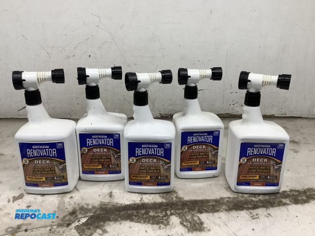 Lot 2-93276 - Lot of (5) 1gal. bottles of Rust-Oleum Renovator deck semi transparent stain - redwood