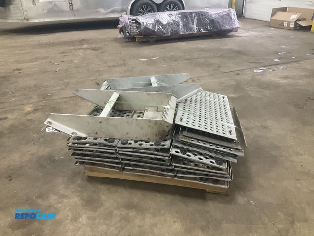 Lot 2-10047 - Skid of aluminum catwalk decks and (2) frame mount steps, used