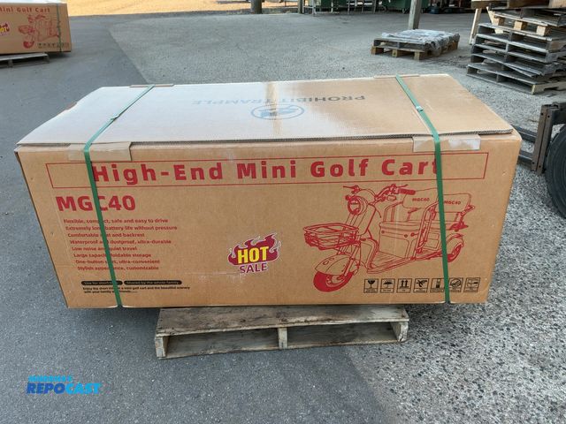 Lot 2-44607 - New SDLANCH MGC40 3-Wheel Mini Electric Golf Cart / Scooter, 60 Volt, 600 Watt Motor, Three Speed, 2...