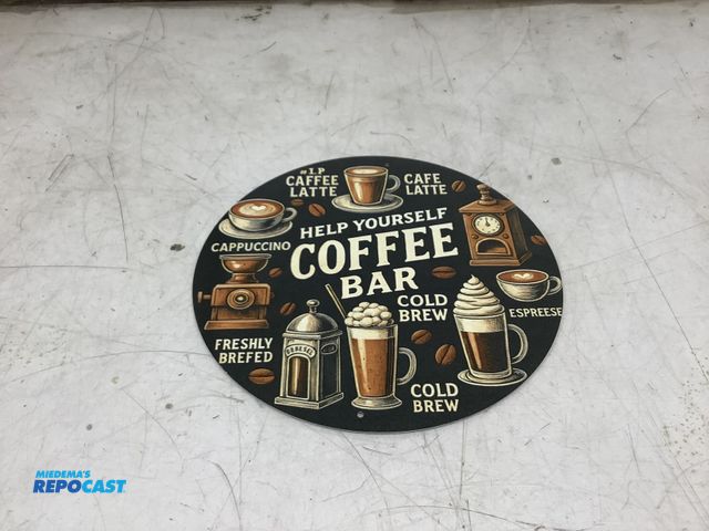 Lot 2-76348 - Coffee circular metal tin sign approx. 8”