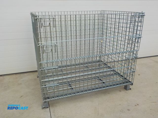 Lot 2-33520 - New Steel Forkable Storage Crate, #4000 Capacity, Stackable, Fold Down Side, Collapsible, 48'' x 40'...