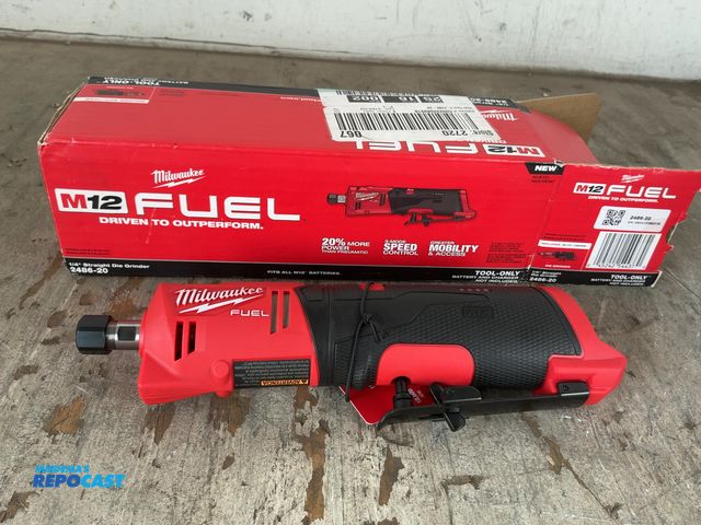 Lot 2-18249 - Milwaukee M12 1/4” straight die grinder 2486-20