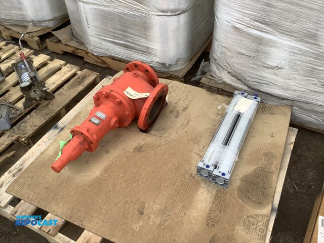 Lot 2-65787 - (2) Baomain Standard double acting cylinders (model: SC63X500), and a flowserve pressure relief valv...