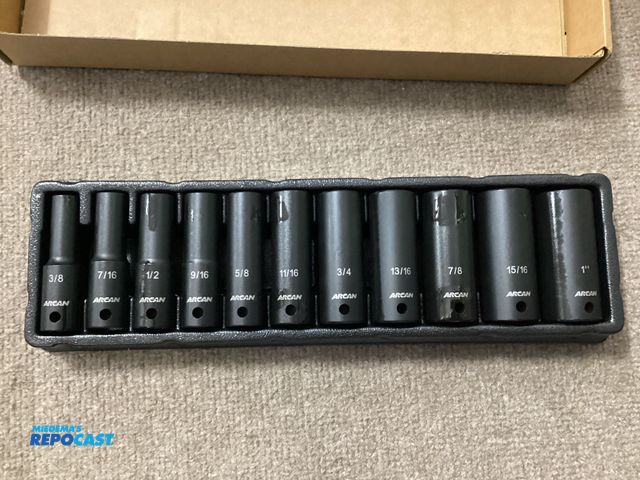 Lot 2-92909 - New New ARCAN AS21211SD 11 piece 1/2” drive Deep Impact Socket Set. Includes sockets from 3/8” to 1 ...