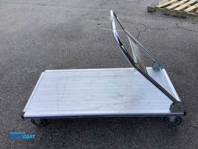 Lot 2-27911 - Rolling Aluminum Cart, 24"x47", handle folds down, used condition