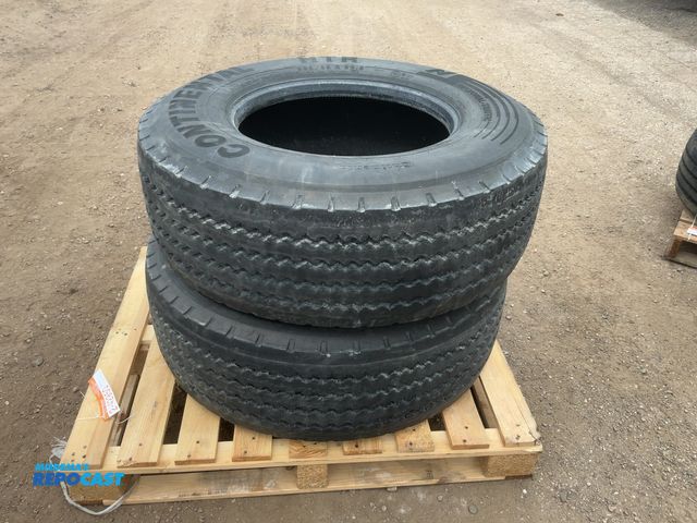 Lot 2-42950 - (2) Used Continental HTR Size 385/65R22.5 Semi Tires