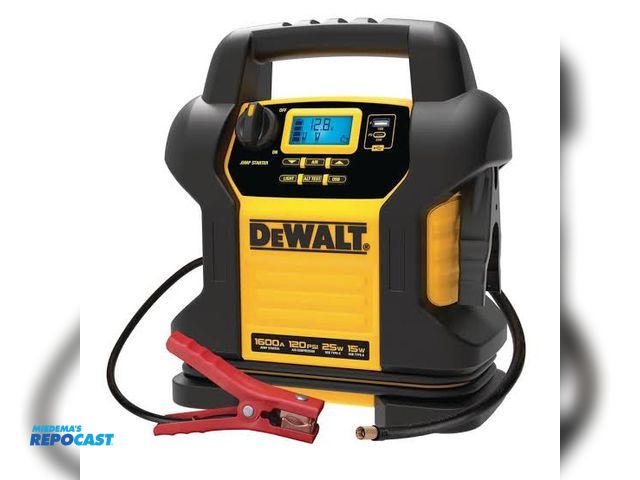 Lot 2-76744 - Portable DeWalt battery charger/jump starter with air compressor model DXAEJ14