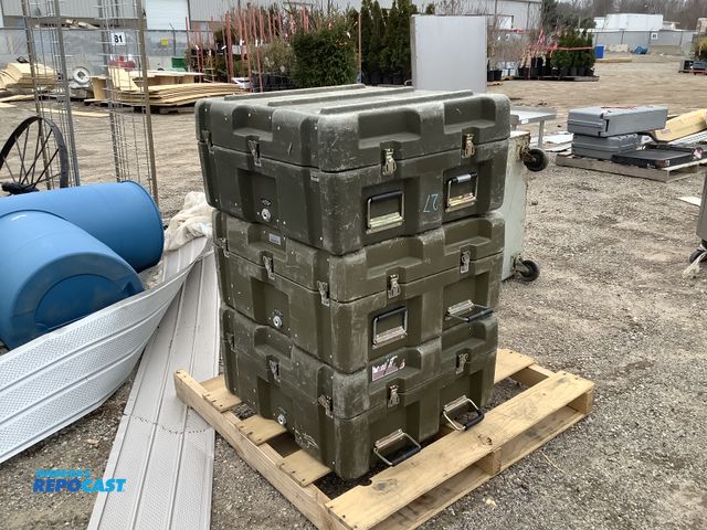 Lot 2-65615 - 4 Green square Zero 29”x27”x13.5”H storage boxes