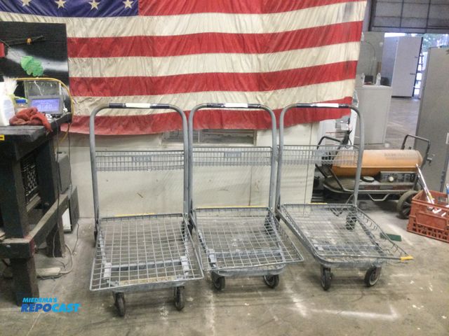 Lot 2-56649 - 3 carts with wheels Metal carts lowe's retired carts