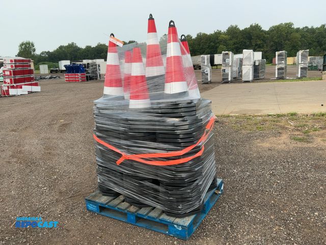 Lot 2-40178 - Approx. (166) New SDLANCH Black Traffic Cones with Reflective Tape, approx. 15-1/4”x15-1/4” base and...