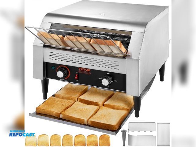 Lot 2-27336 - VEVOR TT -450 Other Commercial Conveyor Toaster, 450 Slices/Hour Conveyor Belt Toaster, Heavy Duty S...