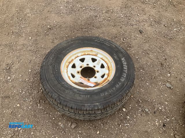 Lot 2-43274 - Hankook 235/80R16 trailer tire on a steel 8-bolt wheel, used